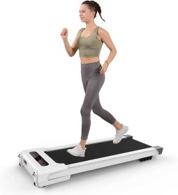 Under Desk Treadmill, Portable Mini Motorized Running Machine, Slim Walking Pad with Remote Control and LED Display for Home/Office Use,Installation-F