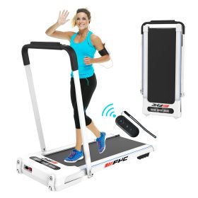 FYC 2 in 1 Under Desk Treadmill - 2.5 HP Folding Treadmill for Home, Installation-Free Foldable Treadmill Compact Electric Running Machine, Remote Con