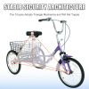Adult Folding Tricycle ,Foldable 20 inch 3 Wheel Bikes,Single Speed Portable Cruiser Bicycles with Shopping Basket for Seniors,Women, Men