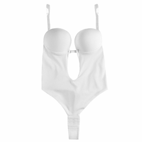Invisible Shoulder Strap Backless Bra Seamless One-piece Shapewear (Color: Whtie, size: XXL)