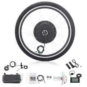 26in 1000W Rear Drive With Tires Bicycle Modification Parts Black (Color: as picture)