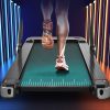 Folding Treadmill, Installation-Free Under Desk Electric Treadmill 2.5HP, with Bluetooth APP and speaker, Remote Control, Display, Walking Jogging Run